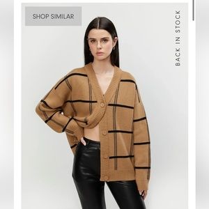 Oak+Fort Oversized Plaid Cardigan in Camel Back